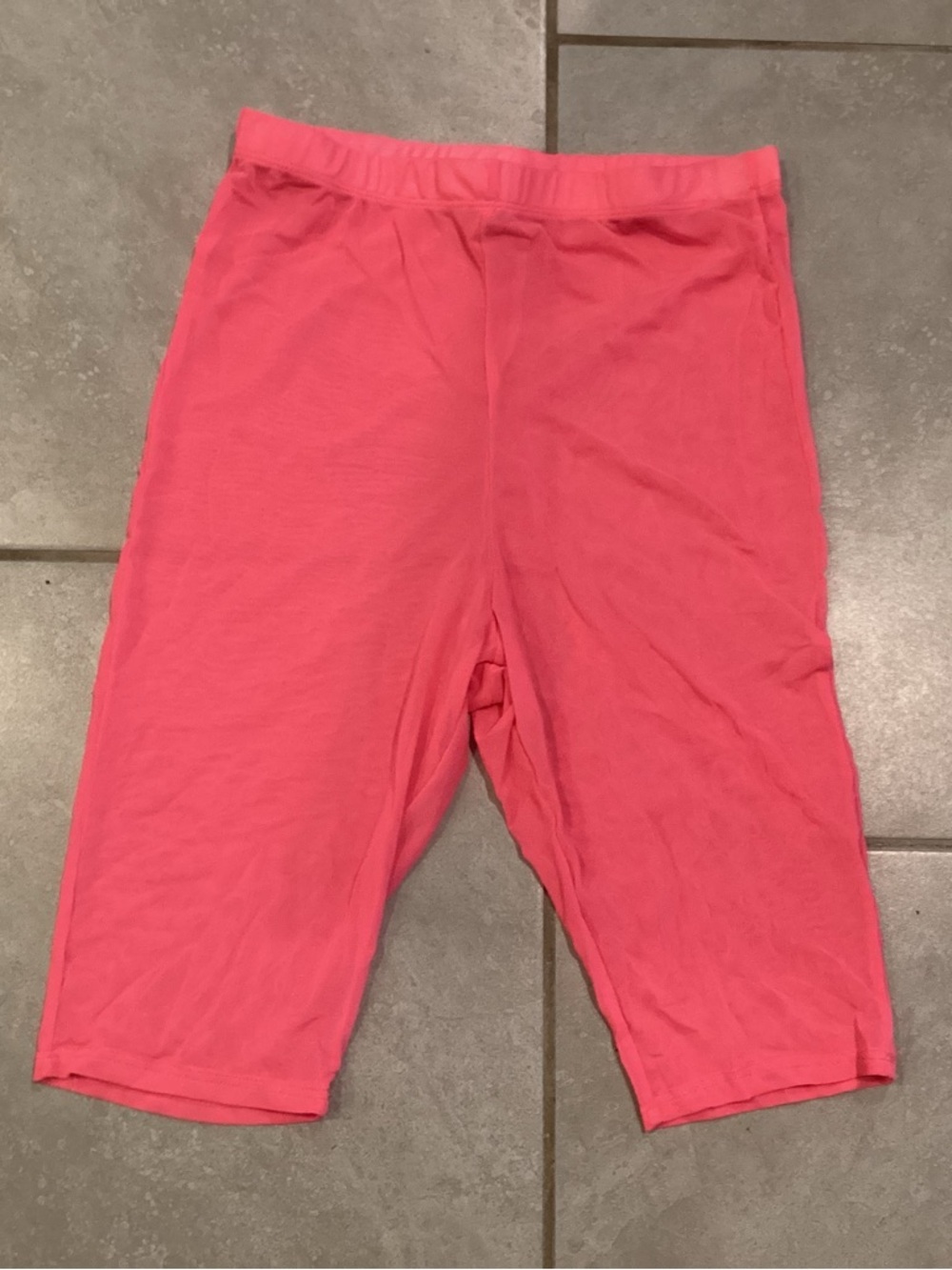Pink Stretch See Through Capri Leggings